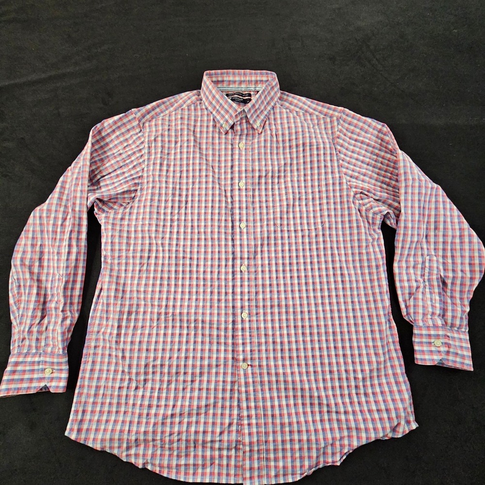 Cremieux Classics Red Plaid Long Sleeve Button-Up Shirt Men's XL
